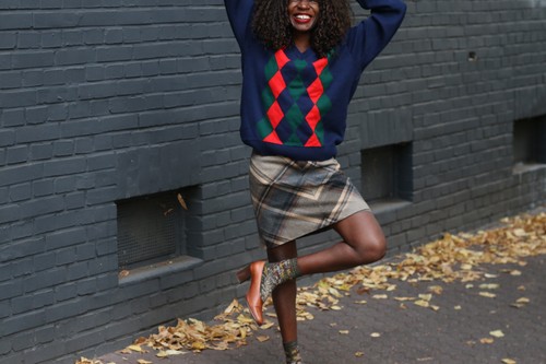 Vintage 90s plaid mini skirt - plaid,